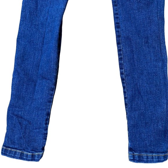 Womens Skinny Ripped Jeans Size 30 Blue Mid Rise Stretch Ankle Buttons - Picture 7 of 16